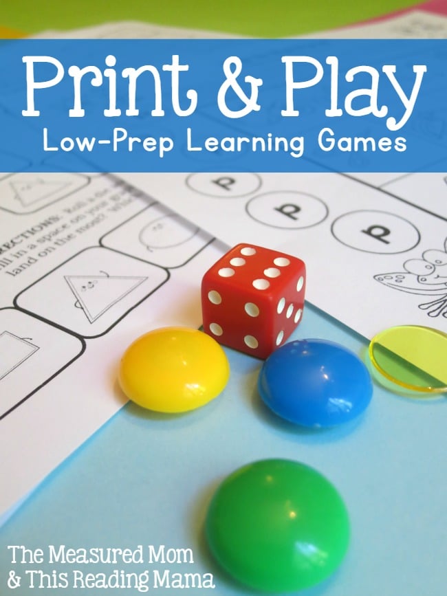 Free printable games for K2 Just Print & Play! The Measured Mom