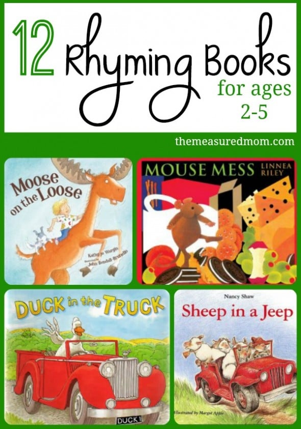 Reading rhyming books to your kids is so important for getting them ready to read. Here's a list of terrific rhyming books for toddlers and preschoolers.