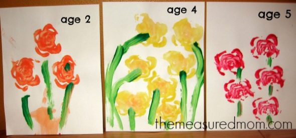 letter F celery print flowers