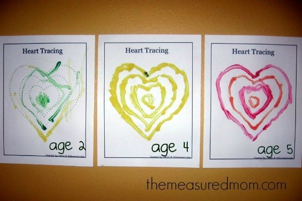 letter H Q-tip painted hearts