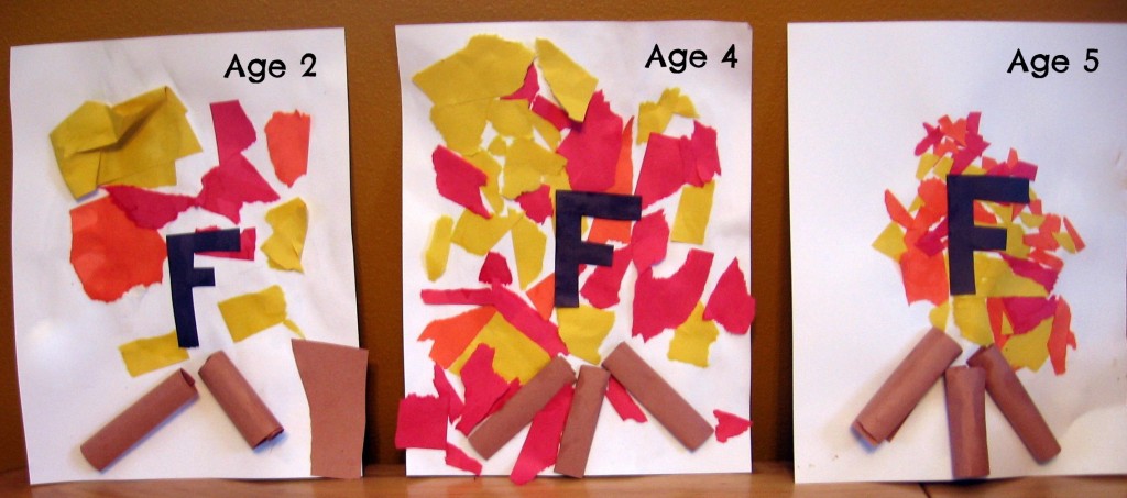 letter F torn paper fire