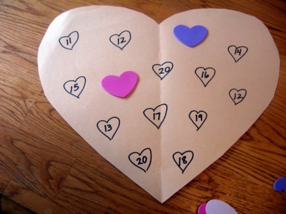 letter H heart sticker math