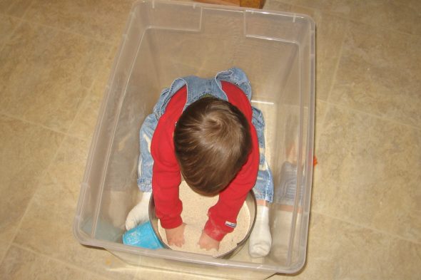 baby digging