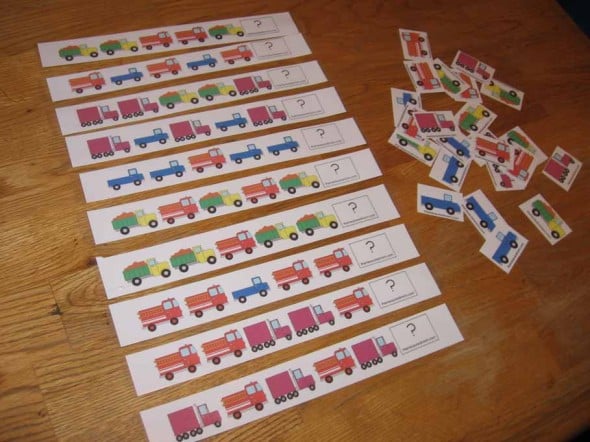 color truck pattern strips and cards