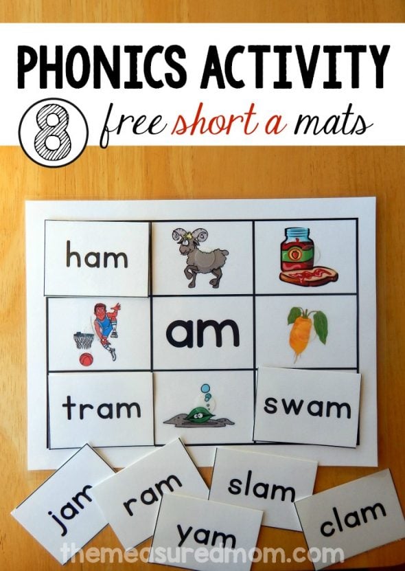 Print these free short a word family mats -- then laminate them and attach velcro dots. Use Read 'n Stick mats for your beginning reader.