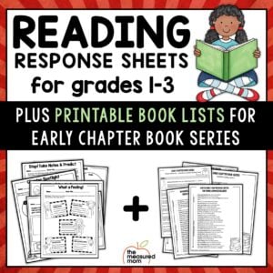 Reading response sheets & Early chapter book lists