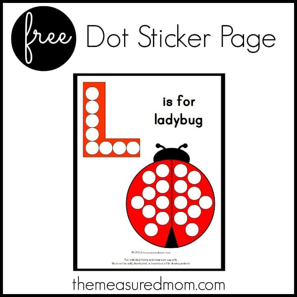 Get this free letter L printable for your preschooler: L is for Ladybug!