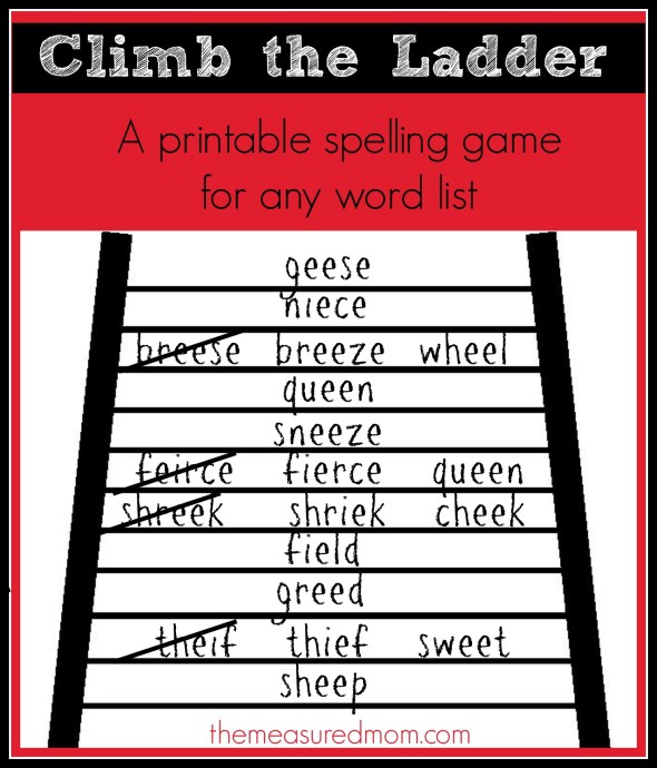 Print this free spelling game and use it for any word list! It's great practice for that weekly test.