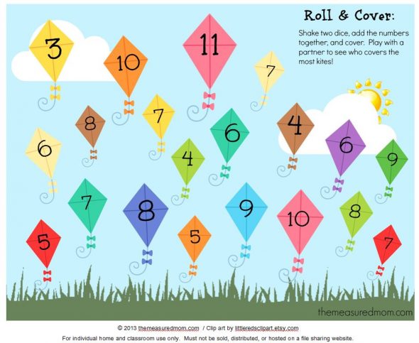 Get this free addition game for kids from PreK-grade 1!