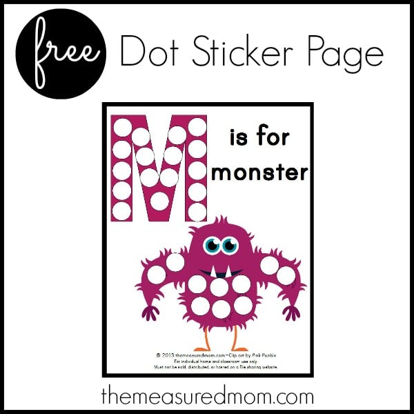 Get this free letter M printable to reinforce the letter's shape and sound - and get some fine motor practice at the same time!