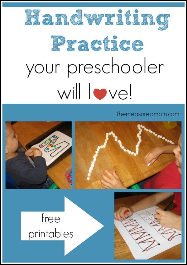 handwriting practice for preschoolers - the measured mom