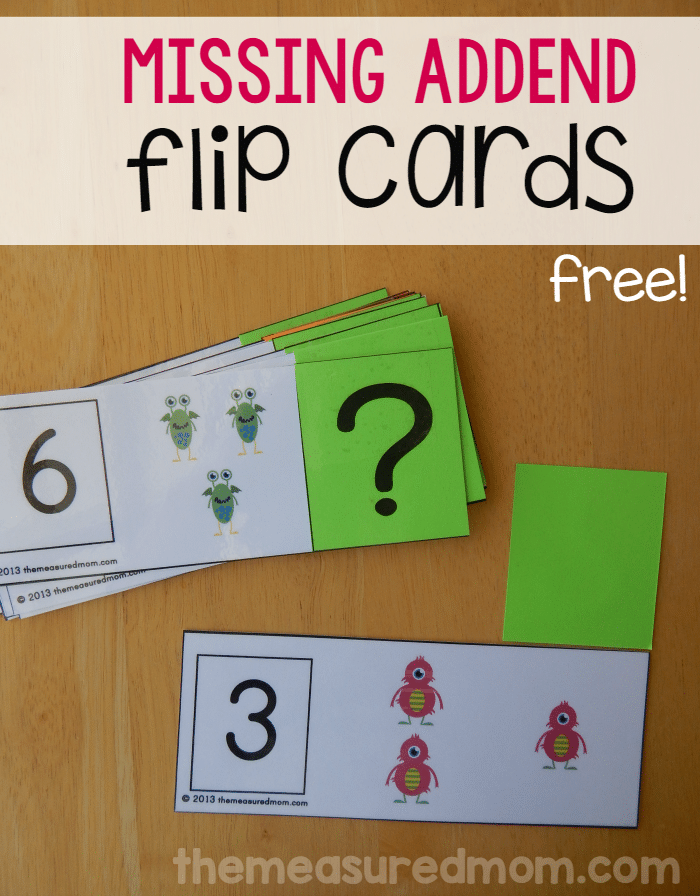 Teach missing addends with monster flip cards! 