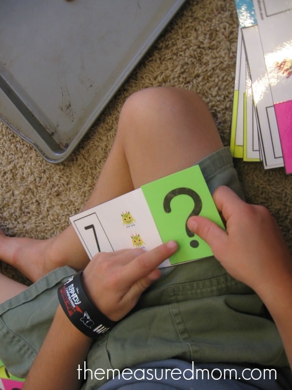 Teach missing addends with monster flip cards! 