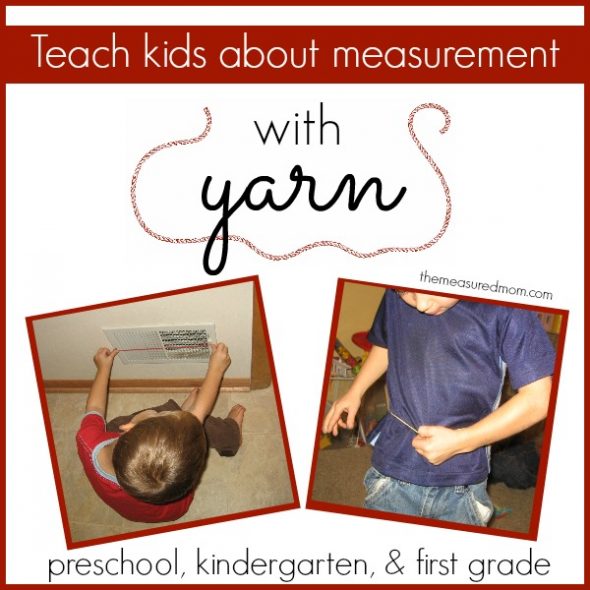 Want a simple lesson for teaching measurement to kids? Check out this post for teaching linear measurement using yarn. Free printables included!