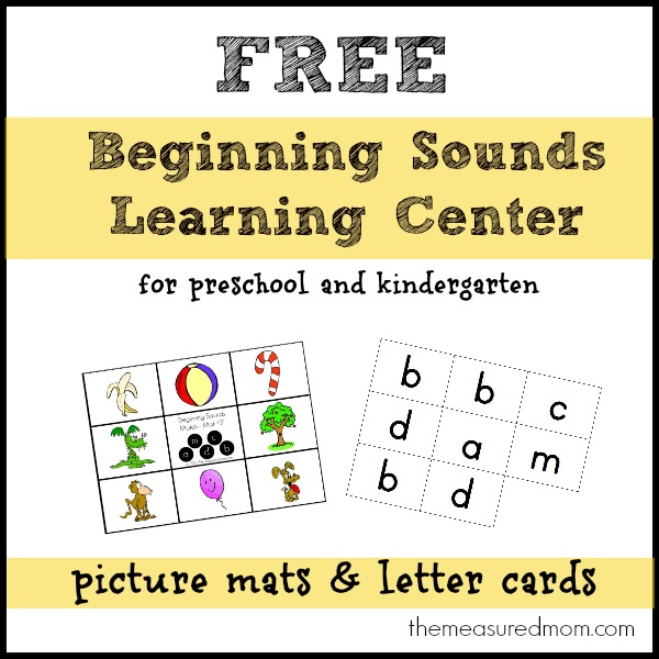 Looking for a way to help your preschooler or kindergartner master beginning sounds? Print this set of free picture mats and letter cards.