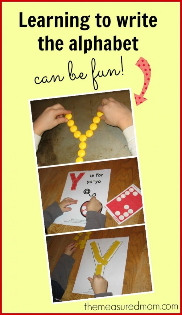 learning to write the alphabet (letter Y) - the measured mom