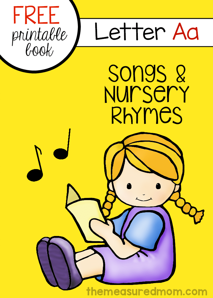 If you're looking for rhymes for preschoolers, check out this FREE letter book collection -- each book has 6 rhymes or songs for a particular letter of the alphabet. Here's letter A!