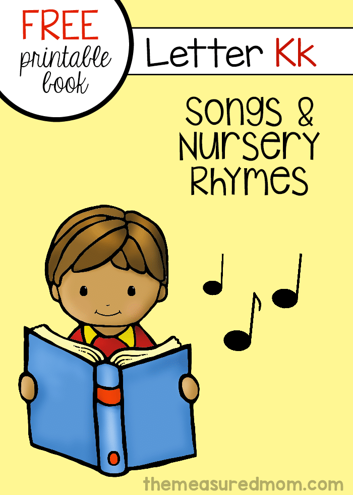 Print this free mini-book for six rhymes for letter K!