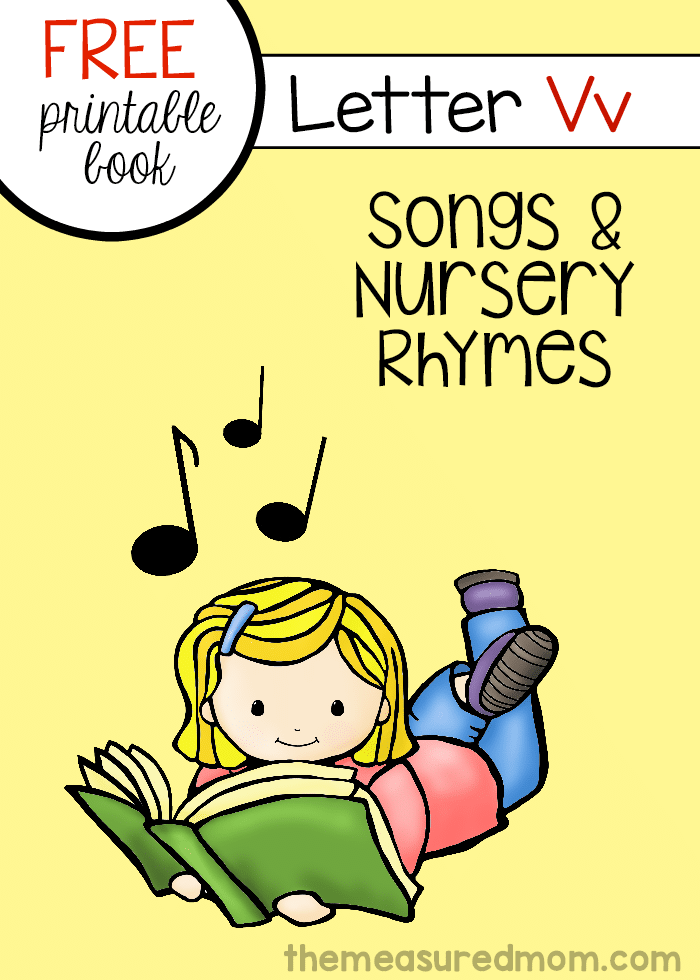 Print this free mini-book full of rhymes for letter V!