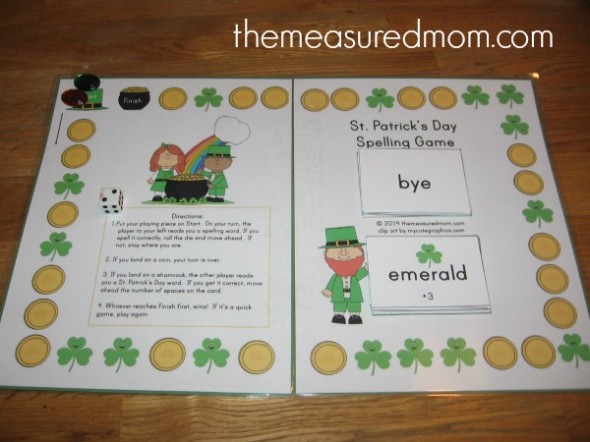 Looking for a St. Patrick's Day spelling activity? Print this game for free -- and use it for any word list!