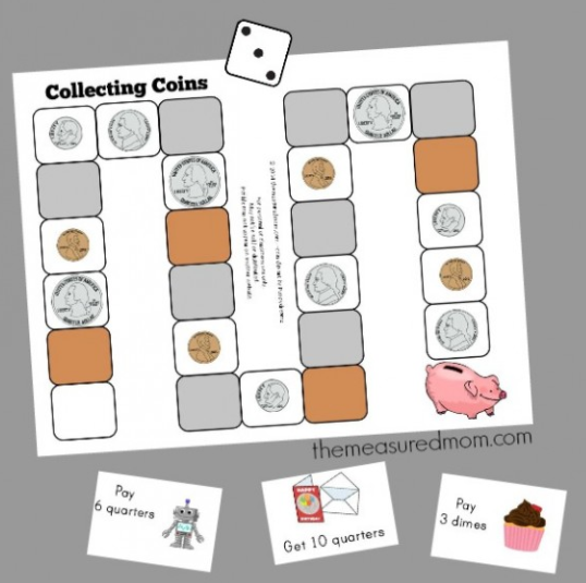 Collecting coins game The Measured Mom