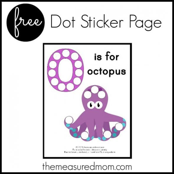 Get this free letter O printable: O is for Octopus!