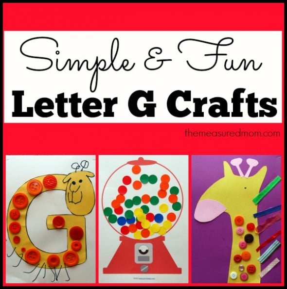 Check out this fun and simple crafts for toddlers and preschoolers - all featuring the letter G.