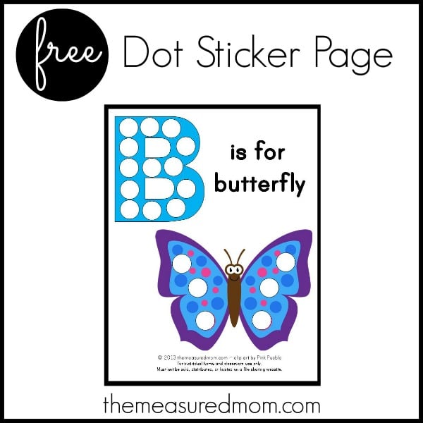 Print this free B is for Butterfly printable to help your little one learn the shape and sound of letter B.