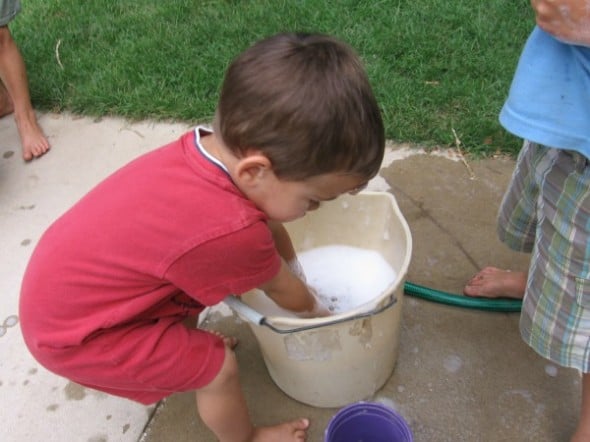 Bubbles make a great outdoor play activity! Here are seven fun ways to create and play with them. 