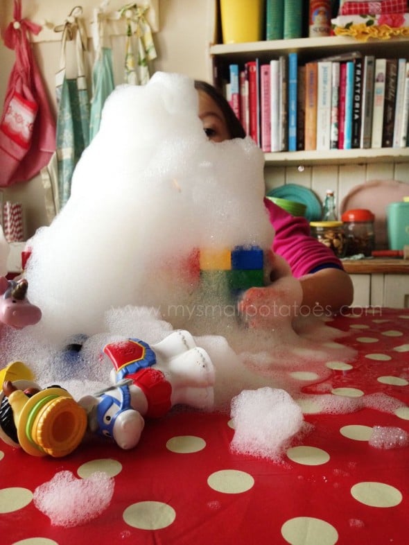 Bubbles make a great outdoor play activity! Here are seven fun ways to create and play with them. 