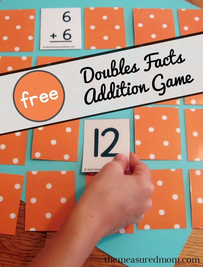 Looking for a way to practice those doubles facts? Try this free printable doubles addition game.