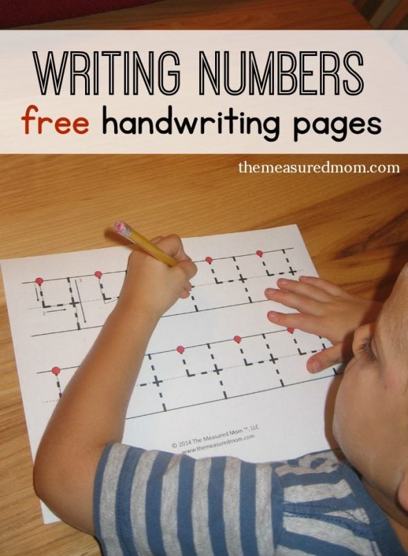 Print these free numbers handwriting pages to help your preschooler or kindergartner learn to write numbers. Get three levels of pages!