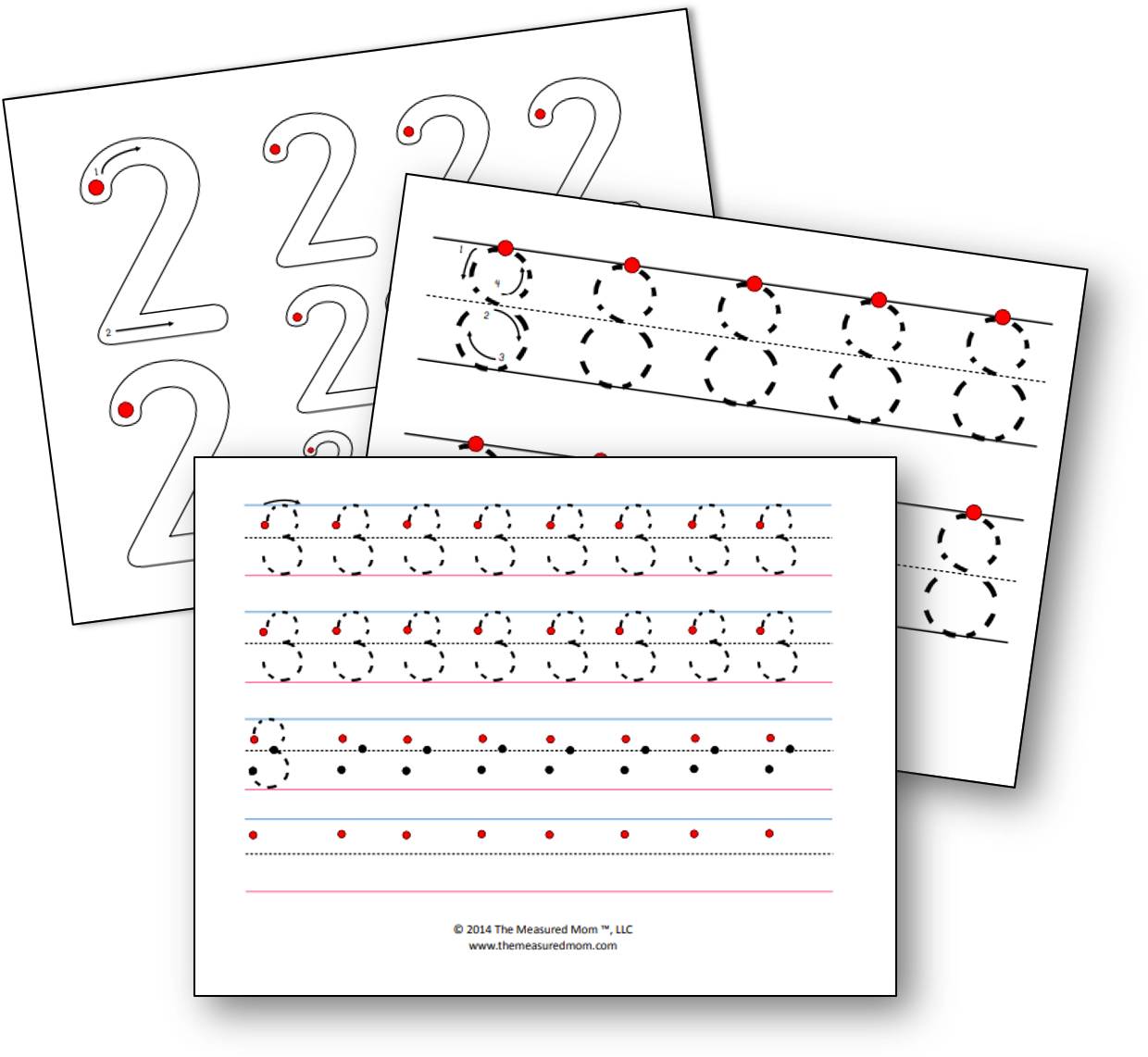 Number handwriting pages - The Measured Mom