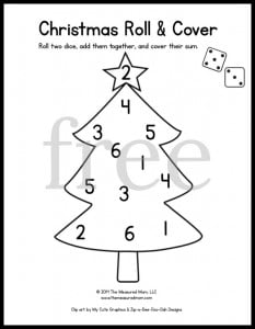 Looking for some fun math games for preschool and kindergarten? Grab some dice and markers and play these free printable roll and cover games for every season of the year! For 1 or 2 dice. 