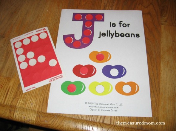 Get our free letter J printable - J is for jellybean!