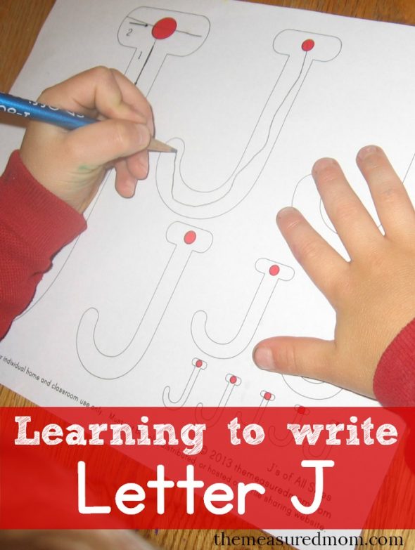 learning to write letter J