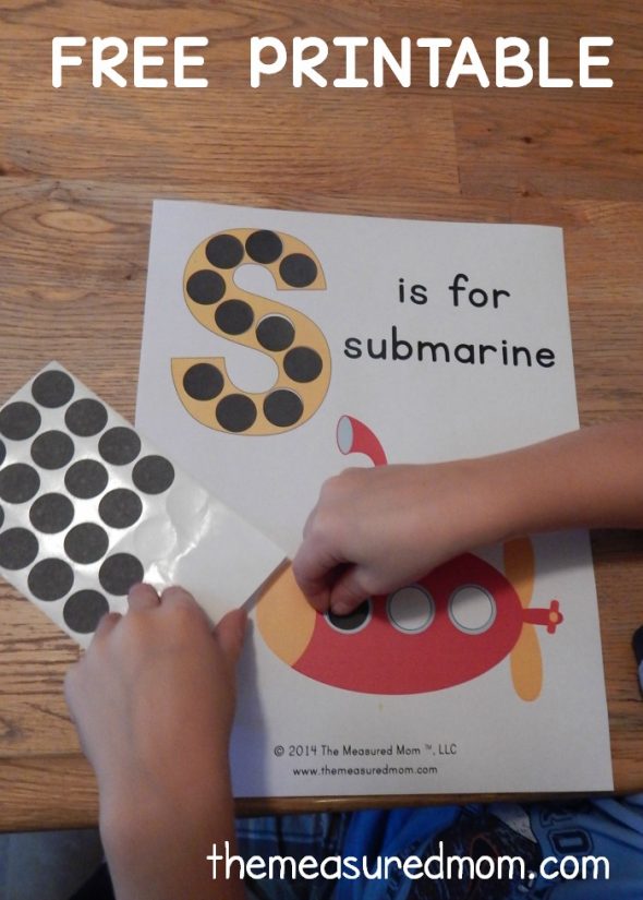 Get our free letter S printable... s is for submarine!