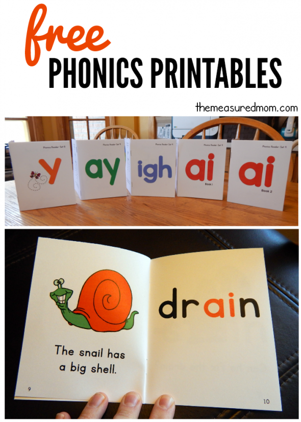 These free phonics printables will help your child practice reading ai and ay, igh, and -y words. My early reader loves these fun and colorful phonics books!