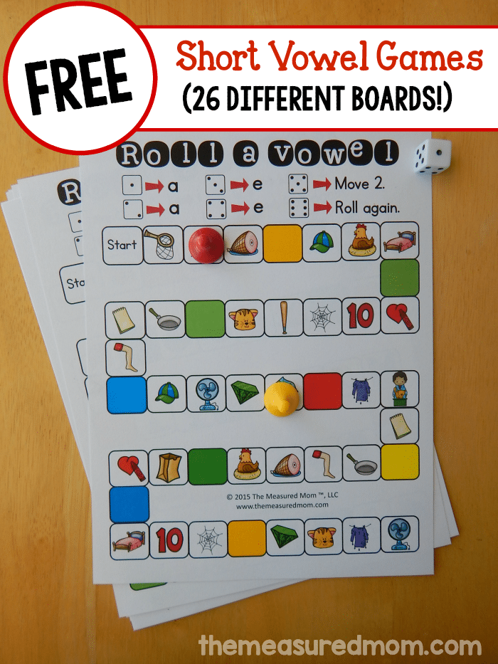 Looking to help your child learn those tricky short vowels? Print one of 26 FREE short vowel games for some low-prep practice! 