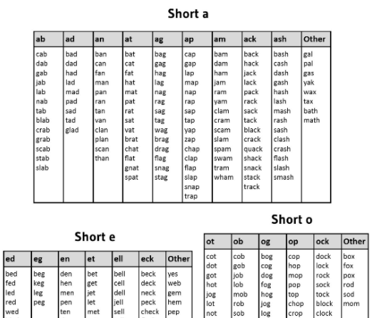 Examples Of Cvc Words