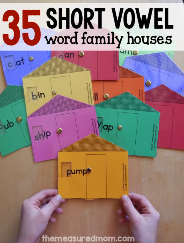 These word family house printables are one of our favorite word family activities. Great for hands-on learning! 
