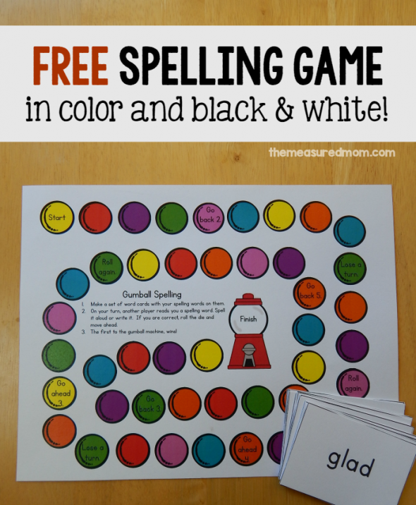 Looking for a free spelling activity? Just write words on cards and print this free spelling game for some colorful practice. 