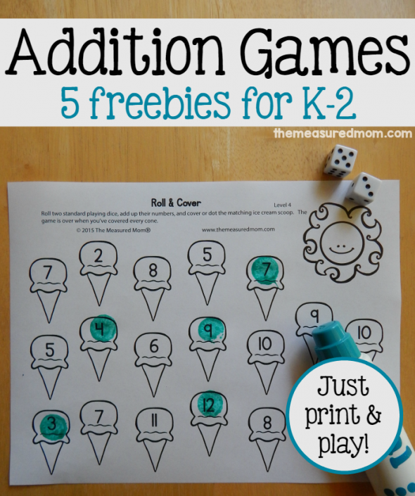 5 free addition games for K-2
