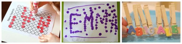 Check out these simple name activities for preschool and kindergarten - I love how quick they are to set up! 