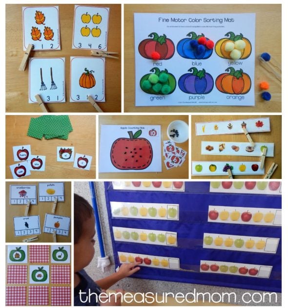 apple pumpkin and leaf hands on activities