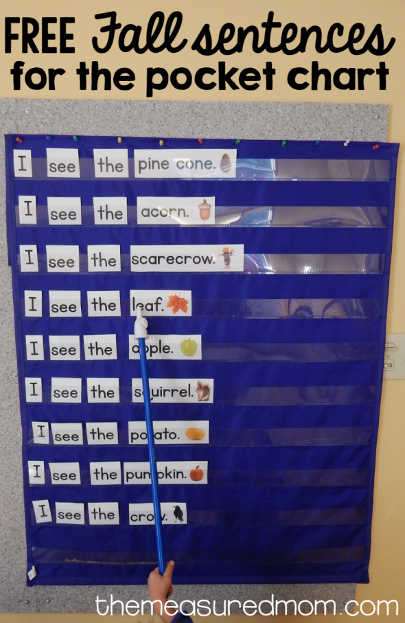 Need a Fall reading activity? Print these Fall pocket chart sentences! 