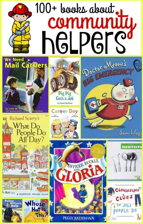 Wow - this is the biggest list of books about community helpers that I've seen yet! Awesome that it has books about firefighters, books about police officers, and much more! 