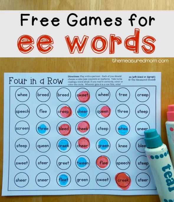 Free no prep games for ee words! 