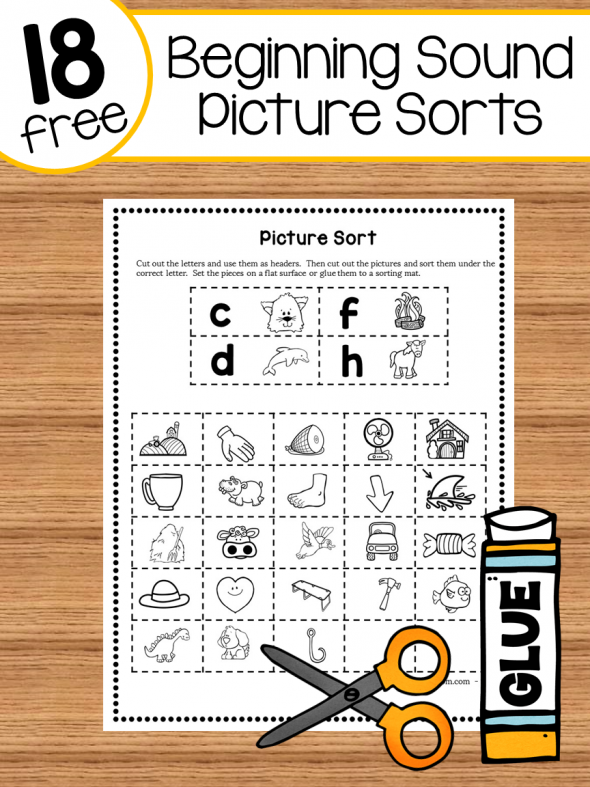18 beginning sound picture sorts