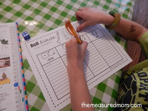 Kids enjoy practicing their spelling words with these simple roll & write games for long vowel words.